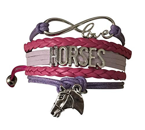 Horse Charm Bracelet Horse Lovers Equestrian Jewelry - Girls Pink and Purple Infinity Pony Bracelet Horse Charm Bracelet Horse Lovers Equestrian Jewelry - Girls Pink and Purple Infinity Pony Bracelet
