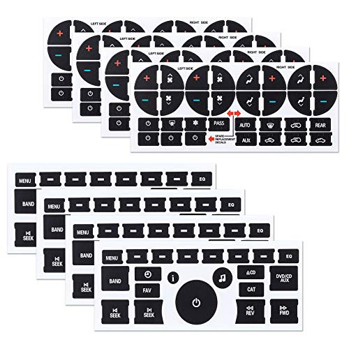 PAGOW 8 Sheets AC Dash Button Repair Kit Sticker for Chevy Best for Fixing Ruined Faded A C Control and Radio Dash Buttons - Decal Replacement Stickers for SUV Truck Accessories PAGOW 8 Sheets AC Dash Button Repair Kit Sticker for Chevy Best for Fixing Ruined Faded A C Control and Radio Dash Buttons - Decal Replacement Stickers for SUV Truck Accessories