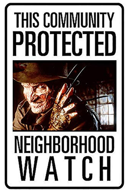 AMELIA SHARPE Tin Signs Vintage The Nightmare Freddy Krueger Community on Elm Street Vintage Wall Decoration Home Bar Garage Art Sign 8X12 Inches AMELIA SHARPE Tin Signs Vintage The Nightmare Freddy Krueger Community on Elm Street Vintage Wall Decoration Home Bar Garage Art Sign 8X12 Inches