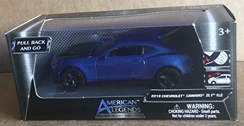 Motor Max American Legends Pull Back and Go 2018 Chevrolet Camaro ZL1 1LE 4 1 2 Inches Long   Metallic Dark Blue