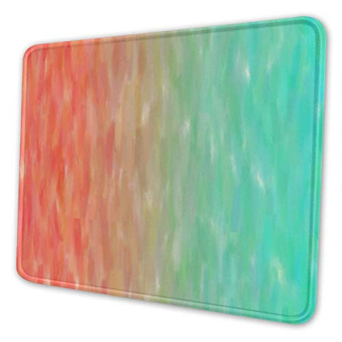Mouse Pad  Watercolor Teal Orange Mouse Mat  Waterproof Office Mouse Pad