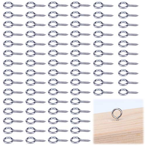 Muzata 316 Stainless Steel Eye Shape Screws  Heavy Duty Screw Eyes for Metal Hook  Wood Terminal Ring Eyelet Hooks  Hammock Stand  Self Tapping Screws  M3 Eye Bolt 100 Pack  CN18 HN2