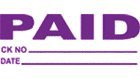 PAID With Check and Date Self-Inking Stamp -Purple
