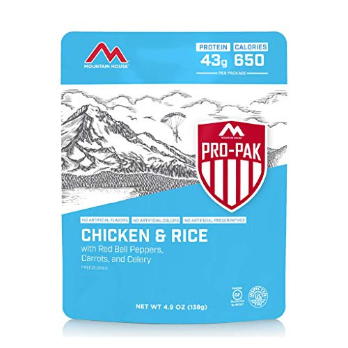 Mountain House Chicken  and  Rice Pro-Pak  Freeze Dried Backpacking  and  Camping Food  One Serving Gluten-Free