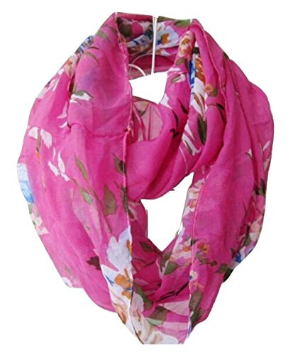 Tapp C. Multicolor Floral Print Infinity Scarf - Purple