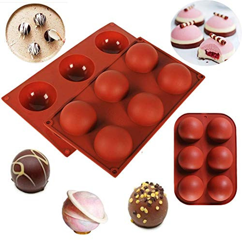 2PCS 6 Holes Silicone Mold For Chocolate Bombs  Baking Mold For Cake  Jelly  Pudding  Dome Mousse