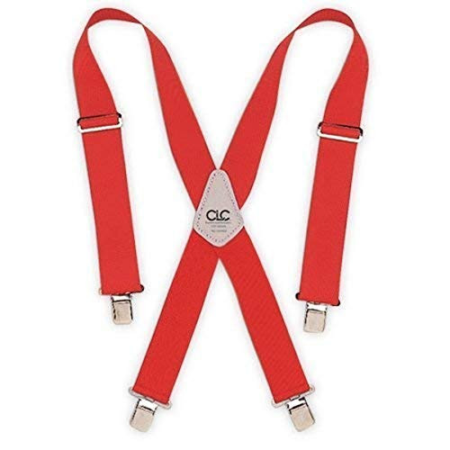 CLC Custom Leathercraft 110RED Heavy Duty Work Suspenders  Elastic Straps  One Size  Red