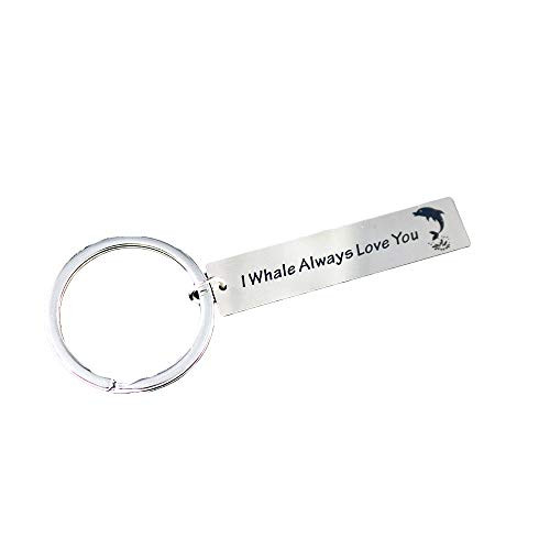 Boyfriend Gift I Love You Forever and Always Keychain His and Hers Keychain Anniversary Wedding Gift (I Whale Always Love You)