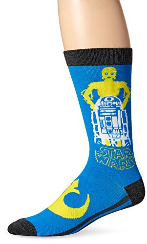 Star Wars Men's Crew Sock Single  Blue  Sock Size  10-13 Shoe Size 9-11