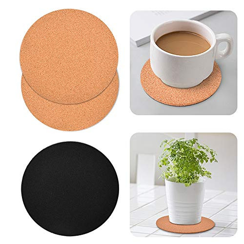 TORASO 3 Pieces Cork Coasters  Round Cork  Plant Plate Saucers for Gardening  Table Bar Coasters for Kitchen Hot Pads  Pots  Pans  DIY Craft Supplies  Absorbent Mat for Wine  Coffee  Drinks 12 inch