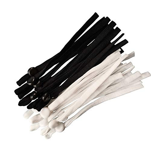 100 Pcs Elastic String Bands for with Adjustable Buckle Masks Sewing - 1 4 inch Adjustable Stretchy Mask Earloop Lanyard Earmuff Rope  50black and 50white