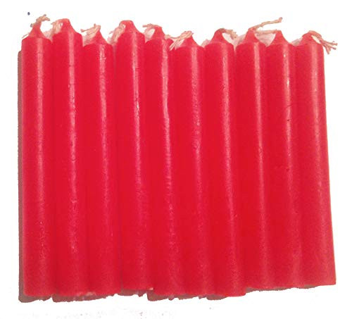 Pine Pentagram Pack of 20 Wicca Magic Ritual Small Mini Spell Chime Candles for Pagan and Witchcraft Altars  Red