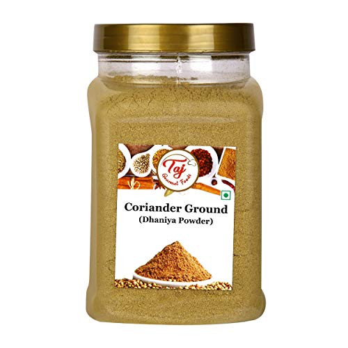 TAJ Premium Indian Coriander Powder Dhania Powder Ground Coriander 14-Ounce Jar TAJ Premium Indian Coriander Powder Dhania Powder Ground Coriander 14-Ounce Jar