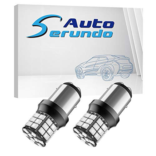 Serundo Auto 1157 Led Bulb  Super Bright 12V 24V 39-SMD 2057 2357 7528 BAY15 2057A 1157A LED Bulbs for Brake Tail  Parking Lights  Pack of 2pcs Red Color
