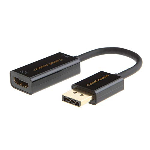 CableCreation Active DP to HDMI, DisplayPort to HDMI Adapter, Support 4K x 2K & 3D Audio/Video, (Eyefinity Multi-Screen), Black