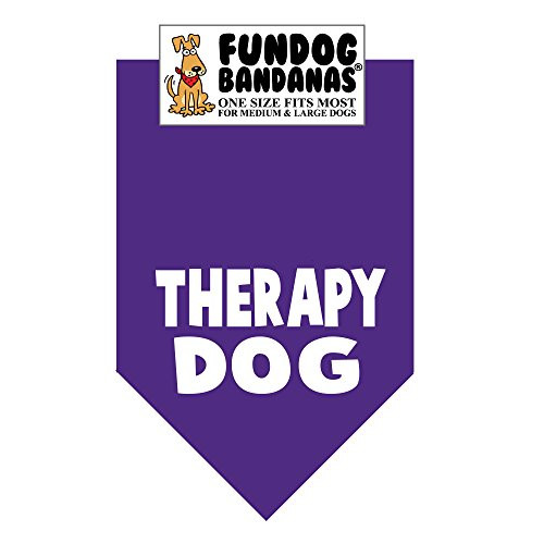 Therapy Dog Bandana  One Size Fits Most for Medium to Large Dogs  Purple