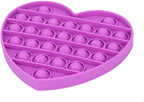 Push pop pop Bubble Sensory Fidget Toy Autism Special Needs Stress Reliever Silicone Stress Reliever Toy Squeeze Sensory Toy  Love Heart-Purple