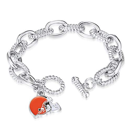 NFL Cleveland Browns Chain Link Logo Bracelet