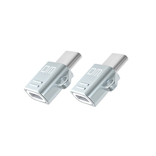 Augustwxl Type C Adapter, USB-C to Micro USB Adapter Convert Connector with Keychain for OnePlus 3, HTC 10, LG G5, Nexus 5X, Nexus 6P, Lumia 950 and More (2 Pack)