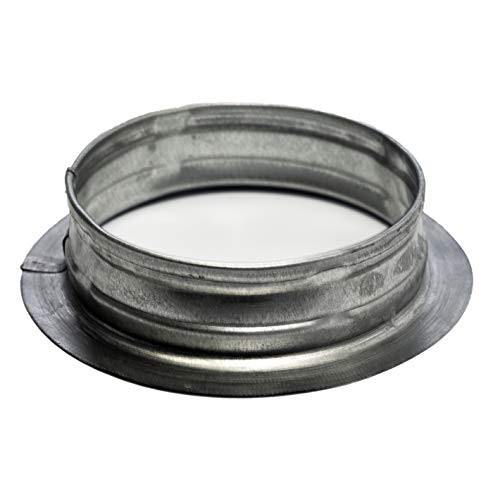 Vent Systems 4" inch Air Vent Duct Connector Flange Straight Ventilation Pipe Metal Ducting Connector Plate for Cooling Heating Ventilation System HVAC 4" inch