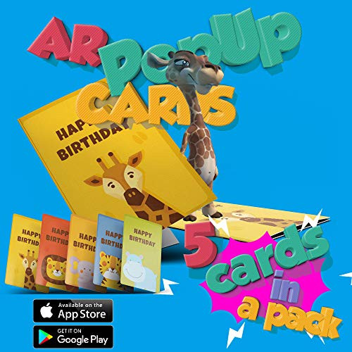 Safari - AR Pop-up Cards Augmented Reality Greetings Cards Birthday Cards 5 Cards 5 Envelopes in a Pack - Animals in Africa - Assortment Safari - AR Pop-up Cards Augmented Reality Greetings Cards Birthday Cards 5 Cards 5 Envelopes in a Pack - Animals in Africa - Assortment