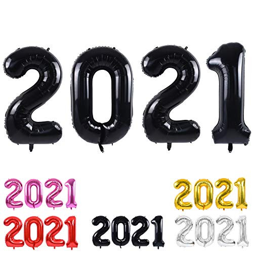 TONIFUL 2021 Happy New Year Balloons 40Inch Black 2021 Number Balloons Aluminum Foil Mylar Balloons for 2021 New Year Eve Graduation Christmas Anniversary Party Supplies  Black TONIFUL 2021 Happy New Year Balloons 40Inch Black 2021 Number Balloons Aluminum Foil Mylar Balloons for 2021 New Year Eve Graduation Christmas Anniversary Party Supplies  Black