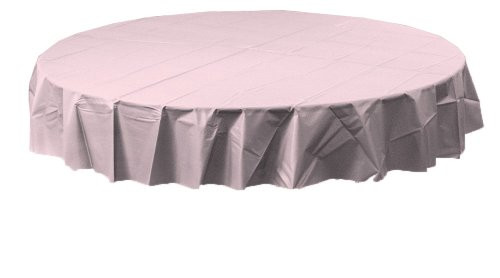 Creative Converting Octy-Round Plastic Table Cover, 82-Inch, Classic Pink