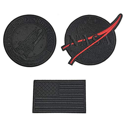 Oyster-Patch Black Version NASA Meat Ball Space Shuttle Mission Tactical Patch 3pcs