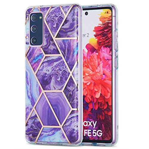 StarCity Case for Samsung Galaxy S20 FE 5G  Ultra Slim Thin Glossy Soft TPU Gel Phone Case Marble Cover Compatible with Samsung Galaxy S20 FE 5G  Purple