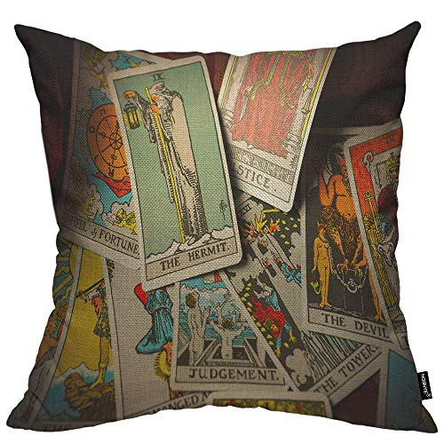 HOSNYE Tarot Trump Cards Throw Pillow Cushion CoversA Pile of Jumbled Scattered and Haphazardly Arranged Decorative Square Accent Pillow Case 18 x18 inch