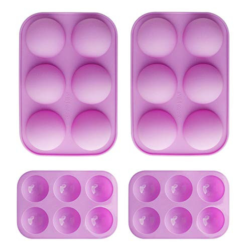 6-Cavity Semi Sphere Silicone Mold for Making Hot Chocolate Bomb Cake Jelly Dome Mousse Pudding Handmade Soap Purple-2PCS 6-Cavity Semi Sphere Silicone Mold for Making Hot Chocolate Bomb Cake Jelly Dome Mousse Pudding Handmade Soap Purple-2PCS