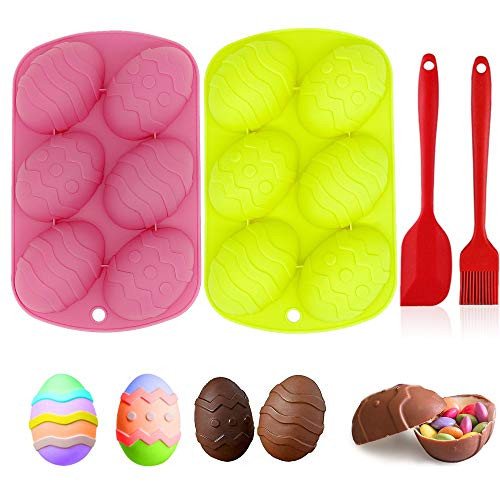UKITA Easter Egg Shaped Silicone Cake Mold  3PCS Trays Cooking Supplies for Chocolate  Candies  Ice Cube Trays Baking Molds  2