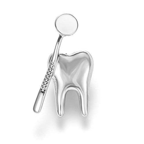 HANRESHE 2pcs Cute Tooth Pins Brooches Gold Silver Plated Medical Doctor Nurse Jewelry Pretty Enamel Pin Badge Women Accessories Gift HANRESHE 2pcs Cute Tooth Pins Brooches Gold Silver Plated Medical Doctor Nurse Jewelry Pretty Enamel Pin Badge Women Accessories Gift