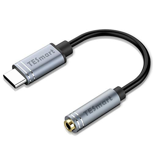 USB C DAC Chip Adapter TESmart to 3.5mm Female Jack Headphone Adapter Type-C Hi-Fi 0.4FT