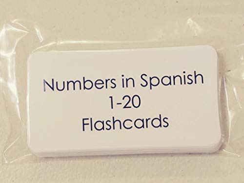 20 Laminated Spanish Number 1 thru 20 Flashcards.