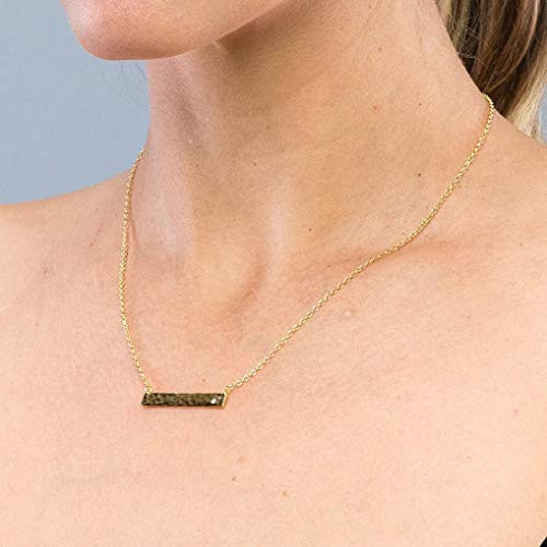 Bar Pendant Necklace  Gold Pendant Necklace  Hammered Pendant  Thin Chain Necklace  Dainty Chain Necklace  Minimal Necklace  AMY NECKLACE