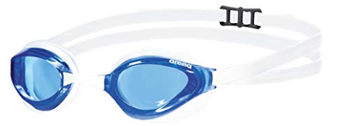 Arena Python Swim Goggles for Men and Women  Clear Blue  Non-Mirror Lens  Small