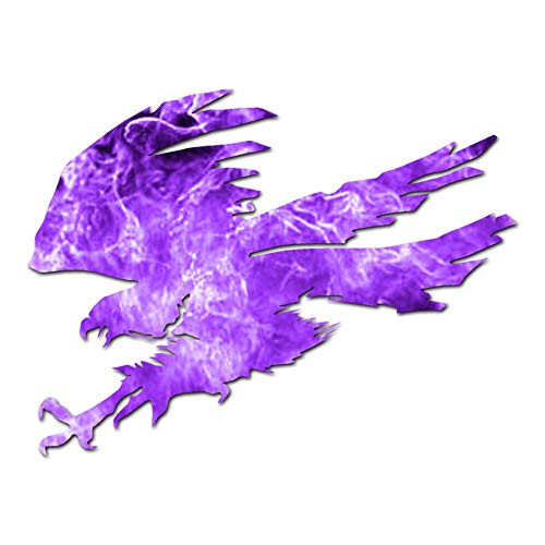 Hawk Eagle Falcon - Vinyl Decal Sticker - 5" x 3.75" - Purple Flames Hawk Eagle Falcon - Vinyl Decal Sticker - 5" x 3.75" - Purple Flames
