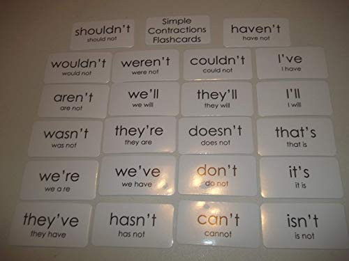 22 Laminated Contraction Words Flashcards.