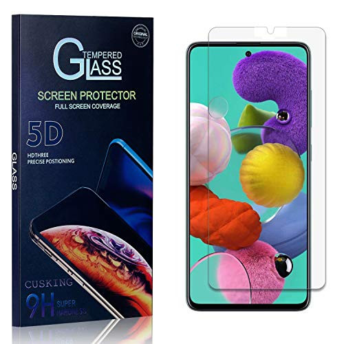 CUSKING Screen Protector for Galaxy A71  Tempered Glass Screen Protector Film for Samsung Galaxy A71  Bubble Free  9H Hardness Anti Fingerprint  1 Pack