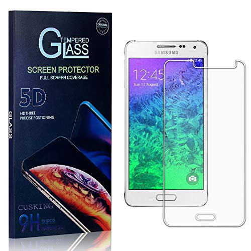 CUSKING Screen Protector for Galaxy Alpha G850F  Tempered Glass Screen Protector Film for Samsung Galaxy Alpha G850F  Bubble Free  9H Hardness Anti Fingerprint  1 Pack