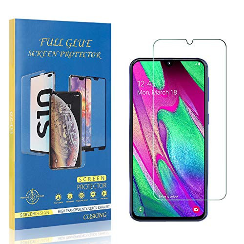 CUSKING Screen Protector Compatible with Galaxy A40  Ultra Clear Tempered Glass Screen Protector for Samsung Galaxy A40  Anti Scratch  Abrasion Resistance  1 Pack