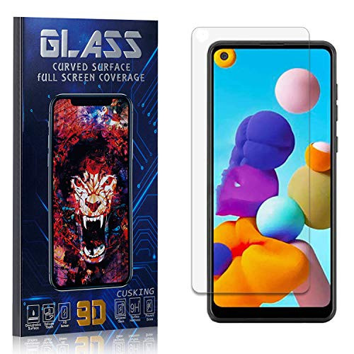 Screen Protector for Galaxy A21  CUSKING HD Crystal Clear Tempered Glass Screen Protector for Samsung Galaxy A21  Bubble Free  9H Hardness  1 Pack