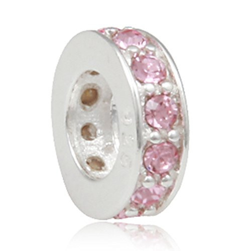 Shining Spacer Charm 925 Sterling Silver Gift Beads Charm fit for DIY Charms Bracelets Pink Shining Spacer Charm 925 Sterling Silver Gift Beads Charm fit for DIY Charms Bracelets Pink