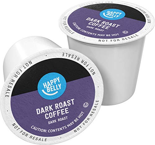 Amazon Brand - 24 Ct. Happy Belly Dark Roast Coffee Pods  Compatible with Keurig 2.0 K-Cup Brewers