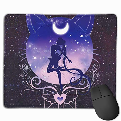 Sa-Ilor Mo-On Rectangle Mouse Pads with Stitched Edge Premium-Textured Mouse Mat Non-Slip Rubber Base Mousepad for Gaming Laptop Computer Pc