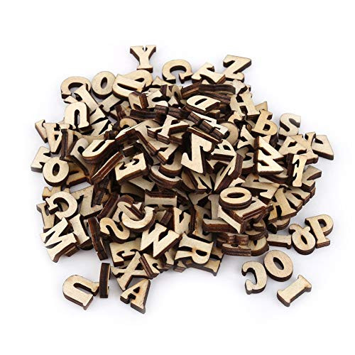 Wooden Numbers  200Pcs Mixed Wooden A-Z Letters 0-9 Numbers Unpaint DIY Decoations Kids Early Learning Toys Letters