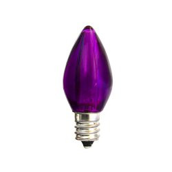 EZLS C7 Purple LED Bulb - Smooth Lens Purple Transparent C7 Replacement Bulb