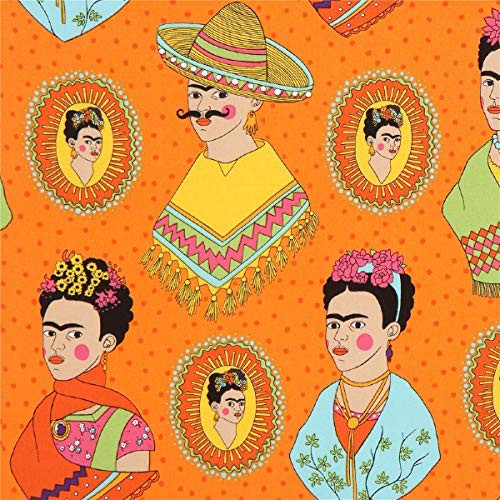 Alexander Henry s Fantastico Frida Fabric Orange Fabric By The Yard Alexander Henry s Fantastico Frida Fabric Orange Fabric By The Yard