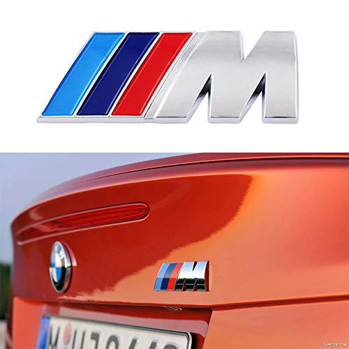 BMW M Power Badge Tri Color, Rear Emblem Car Decal Logo Sticker for BMW 1 3 5 7 Series E30 E36 E46 E34 E39 E60 E65 E38 X1 X3 X5 X6 Z3 Z4